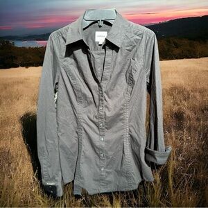 EXPRESS~THE ESSENTIAL SHIRT~CRISP LINES~TAILORED FIT~DARTING AT BUST & WAIST~TC